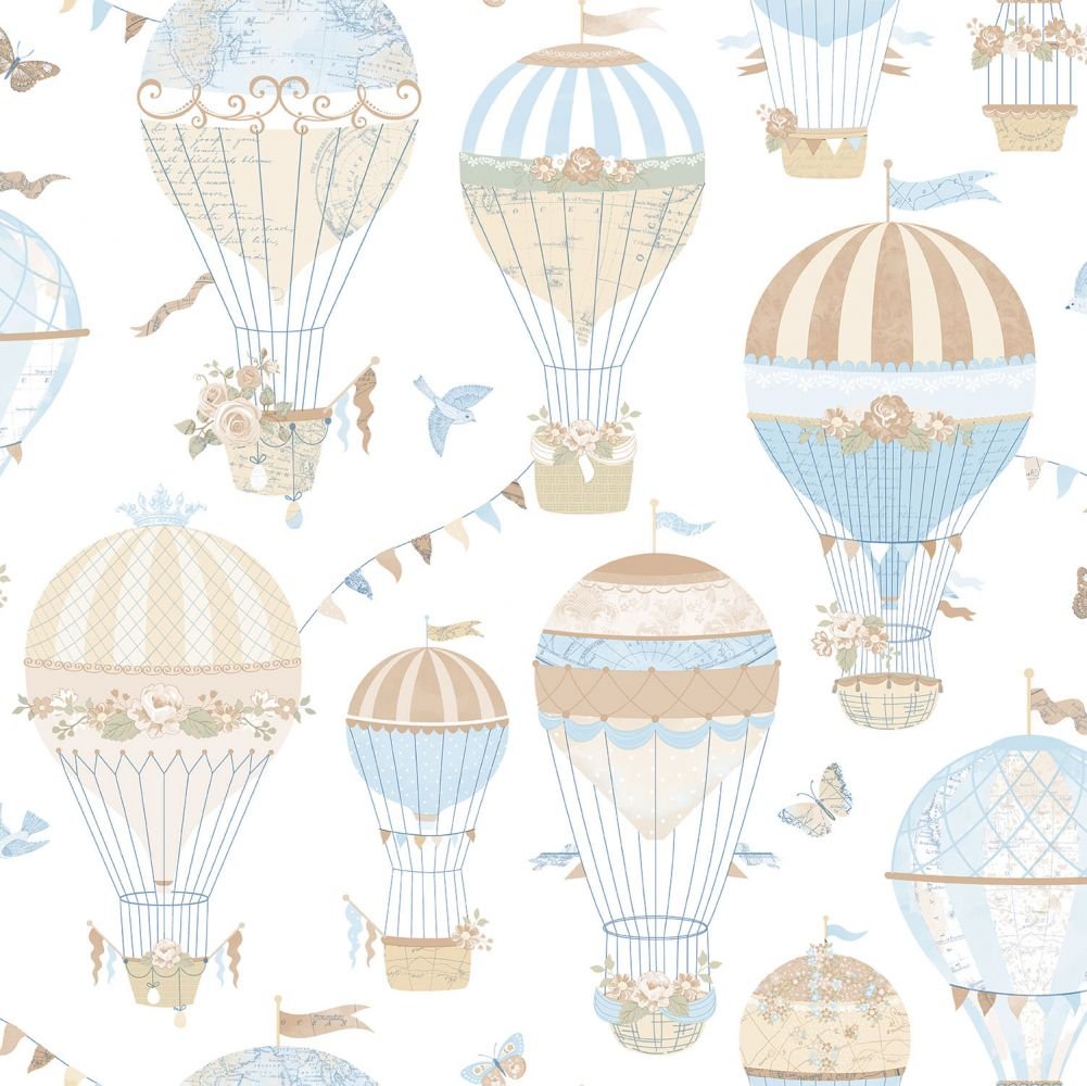 Wallpaper in beige and blue balloons - All wallpapers - Walls - Shop on