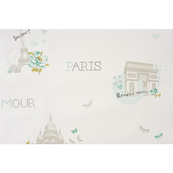 wallpaper with Paris motifs