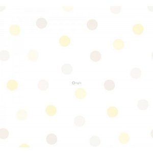 White wallpaper with yellowish spots