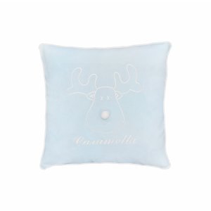 Christmas pillow with moose baby blue