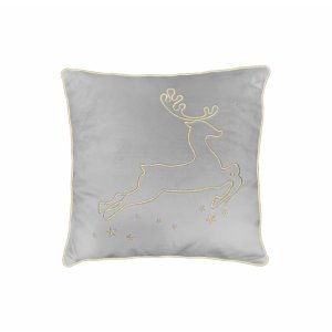 Christmas pillow with reindeer grey