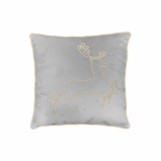 Christmas pillow with reindeer grey