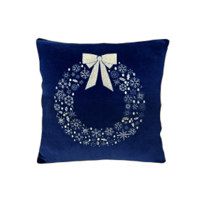 Christmas pillow navy blue