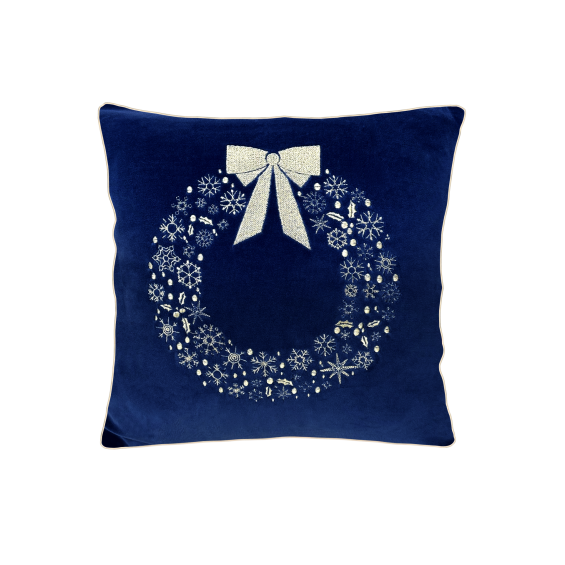 Christmas pillow navy blue