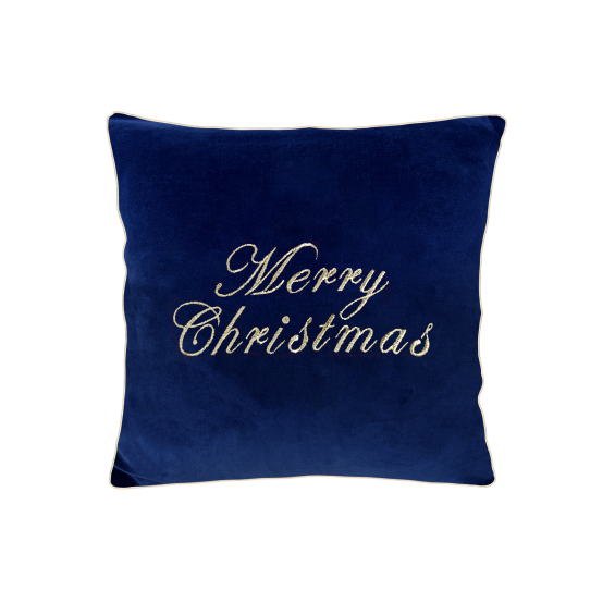 Pillow Merry Christmas navy blue