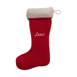Customized Christmas sock red with fur