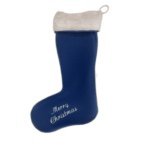 Christmas sock navy blue with fur