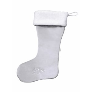 Customized Christmas sock grey with fur
