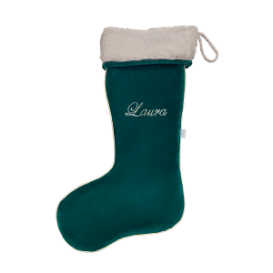 Customized Christmas sock green with fur