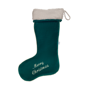 Christmas sock green with fur
