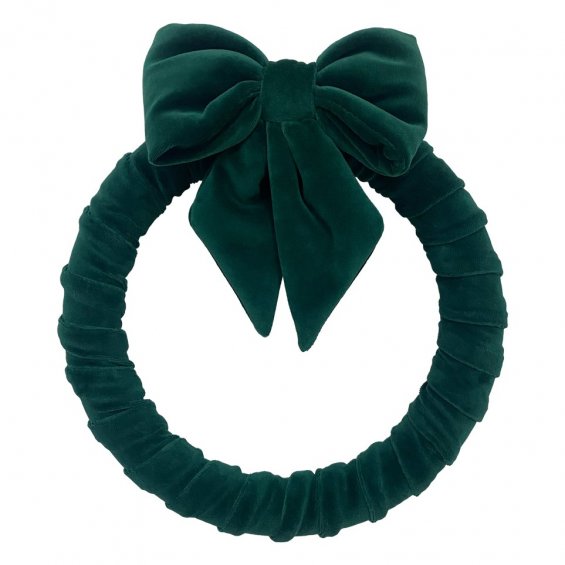 Decorative green wreath with bow