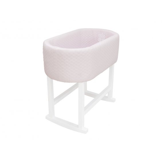 Cradle with pink upholstery