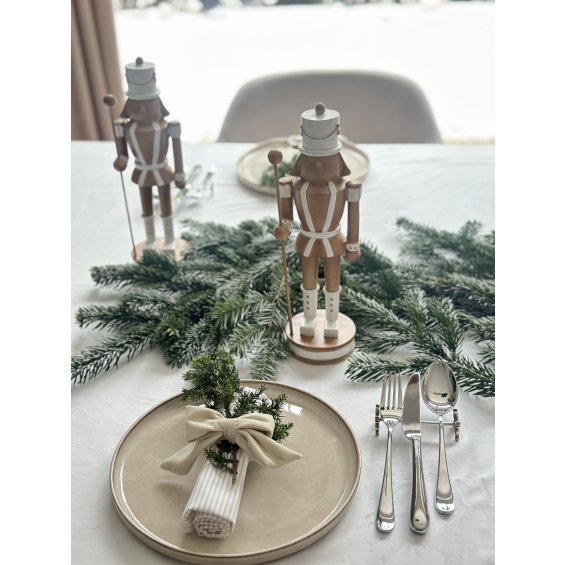 Set of 4 beige striped napkins