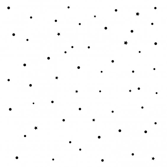 Wallpaper with black dots and stars