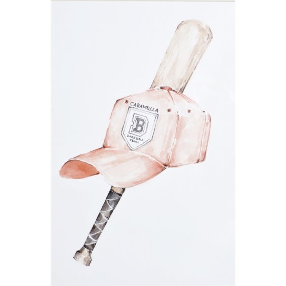 Baseball graphic with cup