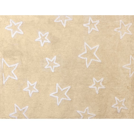 beige child rug with stars