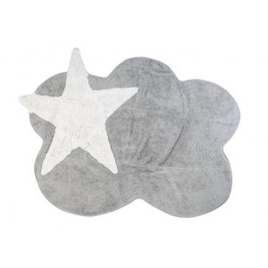 Grey cloud rug with white star