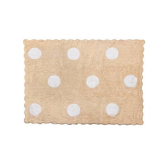 baby pink rug with white spots