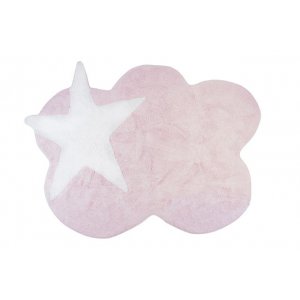 Pink cloud rug with white star