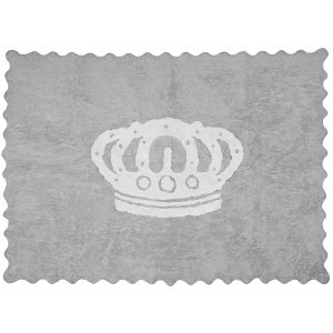 Light grey rug with crown