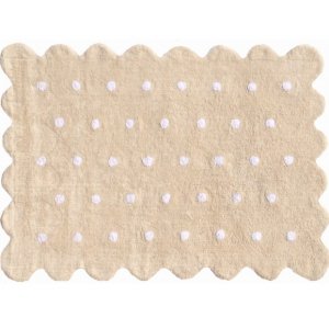 Beige cookie rug with white dots