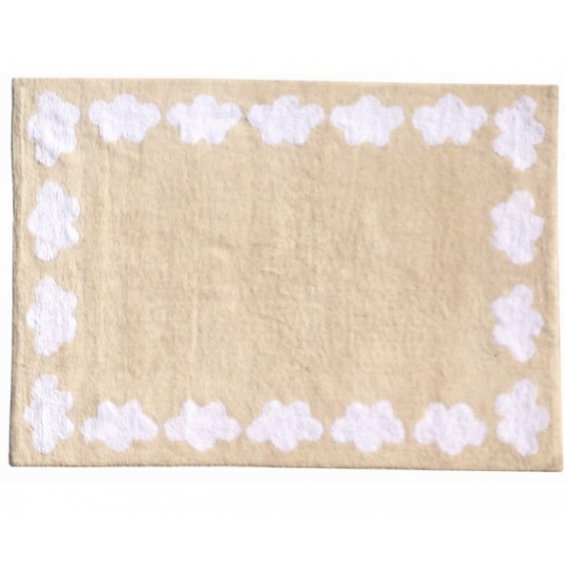 beige rug with clouds