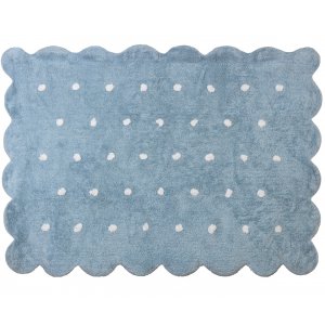 Azure cookie rug with white dots