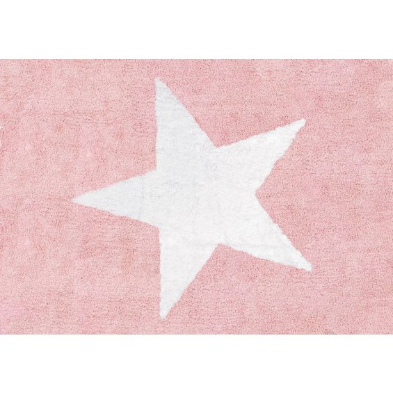 Pink rug with white star