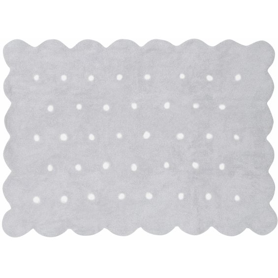 grey dotted rug for child