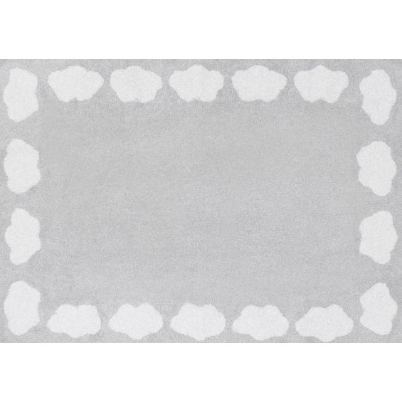 grey rug with white clouds