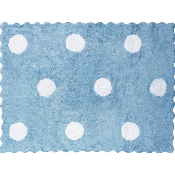 azure rug with white spots