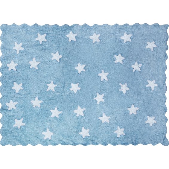 niebieski dywan w gwiazdki dla dziecka