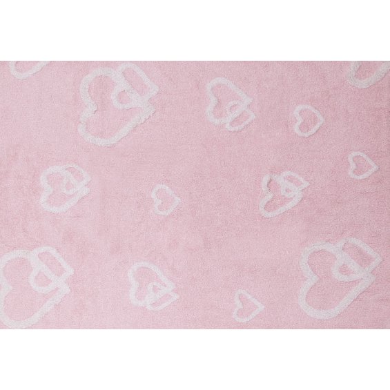 baby pink rug with hearts