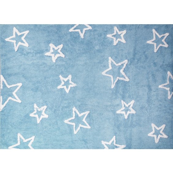 azure rug with white stars