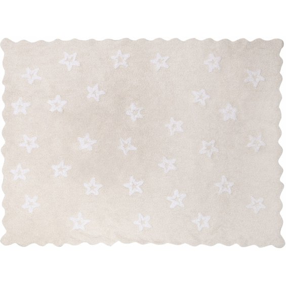 beige rug with white stars