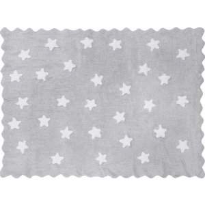 Light grey cookie rug with white stars