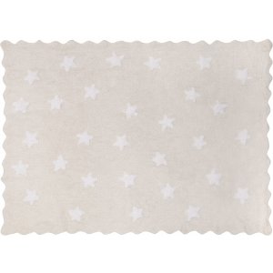 Beige cookie rug with white stars