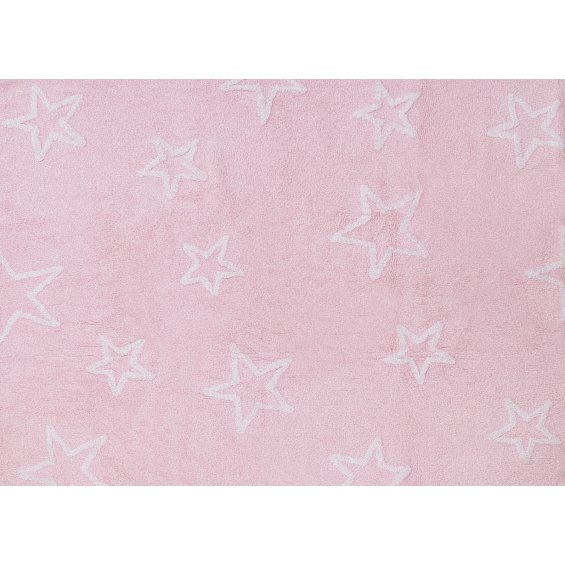 pink rug with white stars