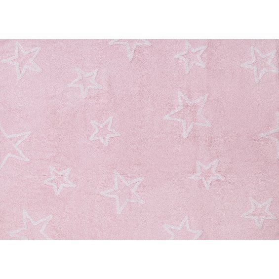 pink rug with white stars