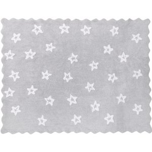 Light grey cookie rug with withe stars