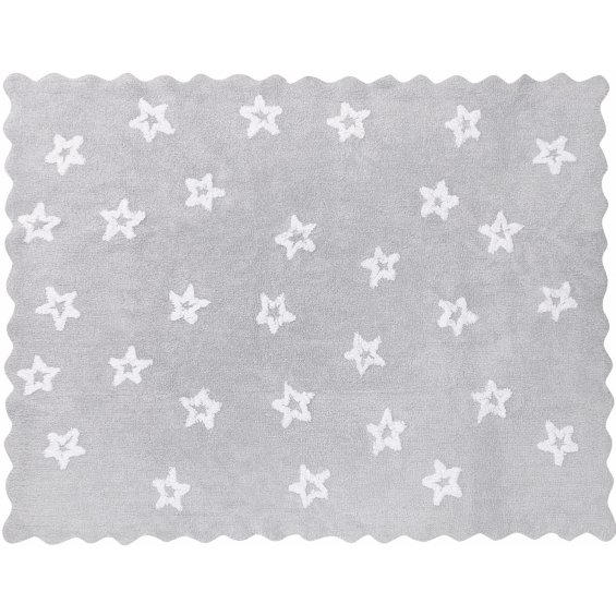 grey rug with white stars