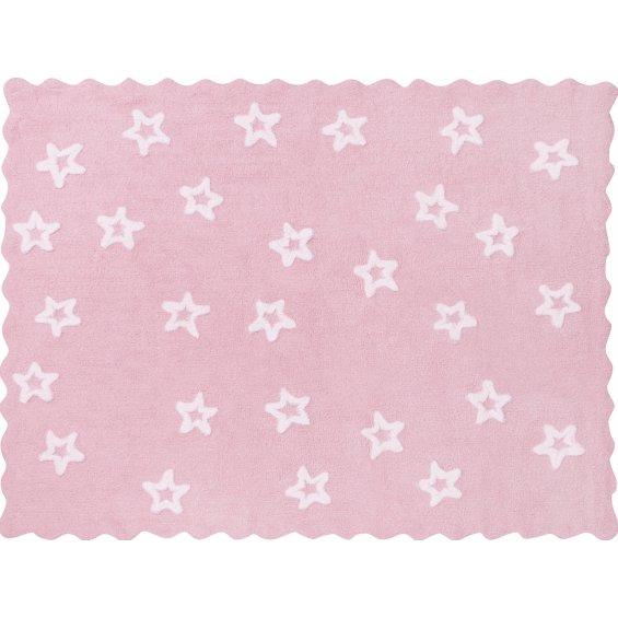 baby pink rug with stars