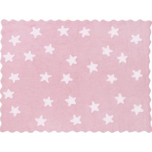 Baby pink cookie rug with white stars