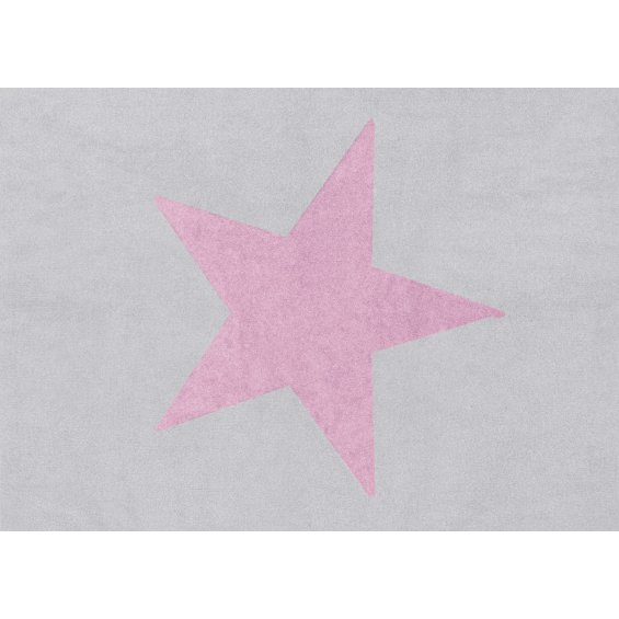grey rug with pink star