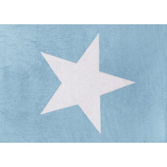 azure rug with white star