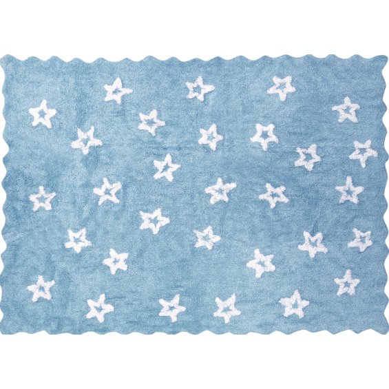 azure rug with white stars