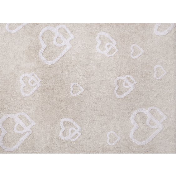 beige rug with hearts