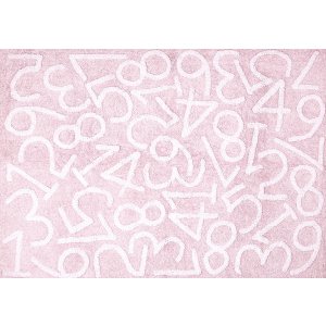 Pink rug with numbers