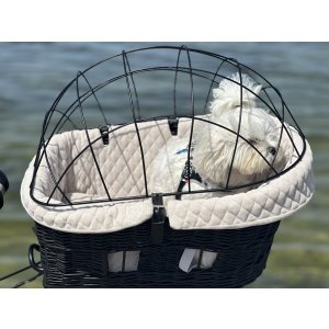 Graphite bicycle rack basket with cover beige