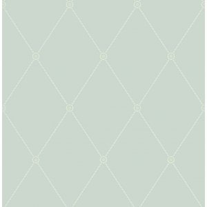 Mint wallpaper with white diamonds